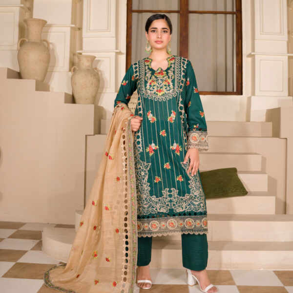 Manizay Khobsurat Sham Premium Embroidered Lawn Collection with Embroidered Fancy Duppata M-08