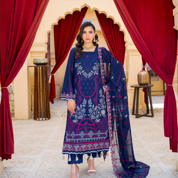 Manizay Umeed Khush Rang Premium Embroidered Lawn With Embroidered Crinkle Dupatta M-01