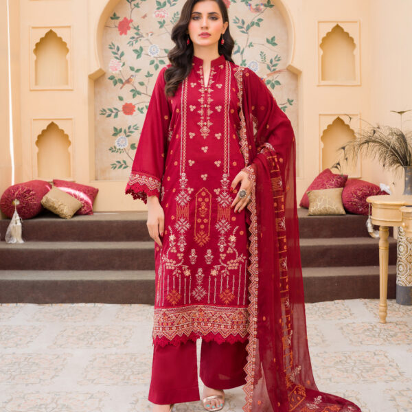 Manizay Umeed Khush Rang Premium Embroidered Lawn With Embroidered Crinkle Dupatta M-06