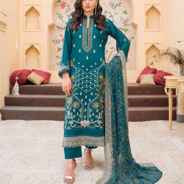 Manizay Umeed Khush Rang Premium Embroidered Lawn With Embroidered Crinkle Dupatta M-07