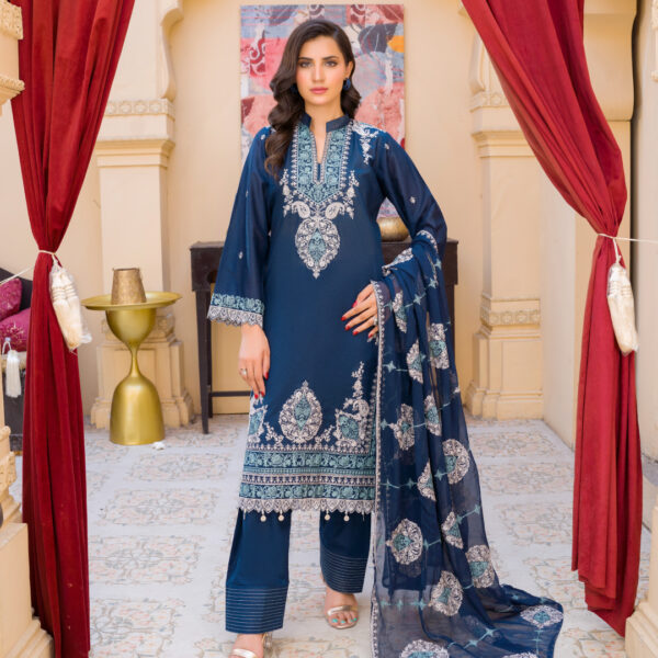 Manizay Umeed Khush Rang Premium Embroidered Lawn With Embroidered Crinkle Dupatta M-09