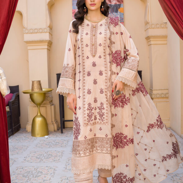Manizay Umeed Khush Rang Premium Embroidered Lawn With Embroidered Crinkle Dupatta M-08