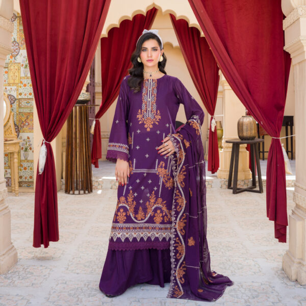 Manizay Umeed Khush Rang Premium Embroidered Lawn With Embroidered Crinkle Dupatta M-04